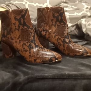 Franco Sarto snakeskin booties